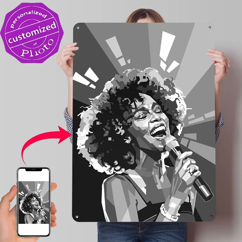 Lighting Decor Houston - Whitney Houston Pop Art Portre Hafifçe