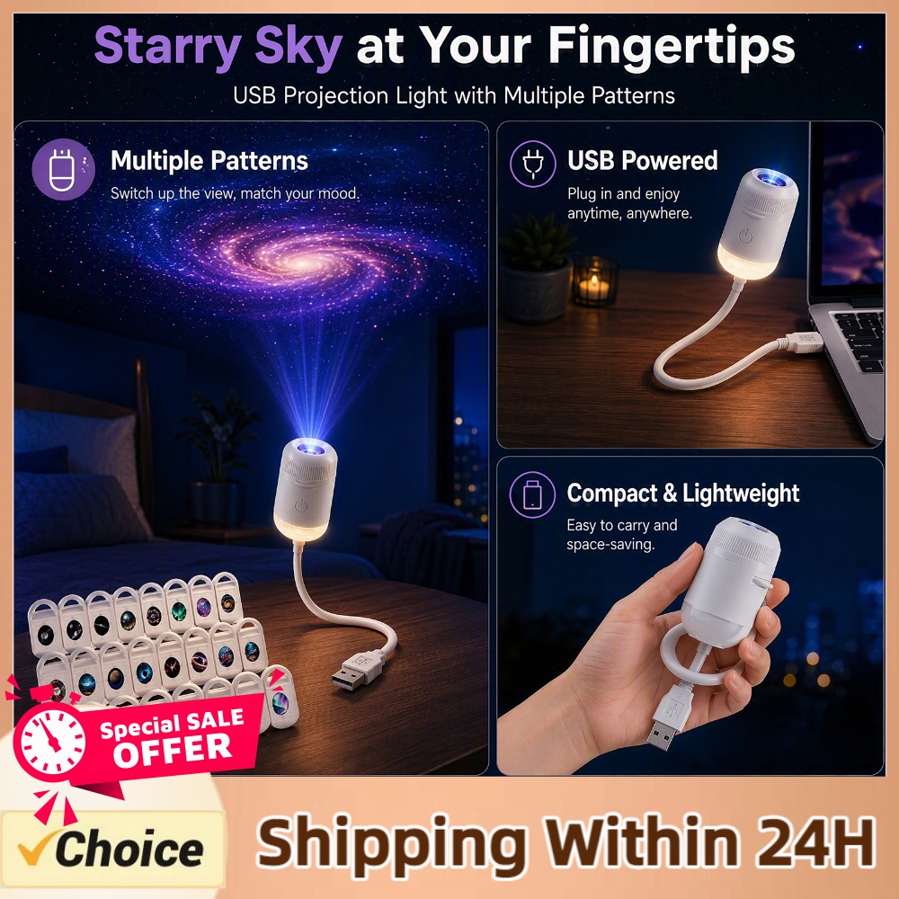 Star Projector Night - USB Yıldızlı Gökyüzü Projektör Lambası HD