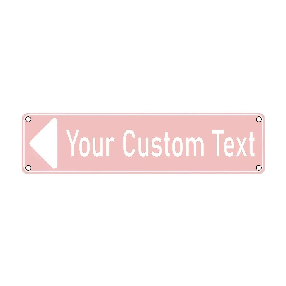 Lighting Metal Wall Decor - Kişiselleştirilmiş Özel Metin Açık Pembe Ok