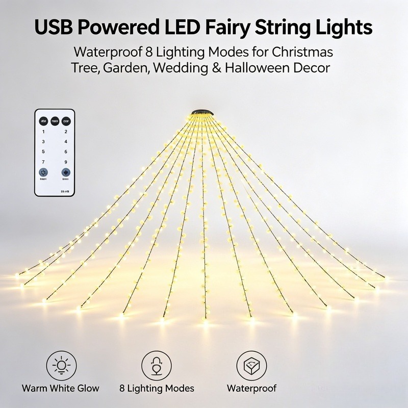 Lighting Decoration Wedding - USB LED Peri Işık Dizileri, Bahçe