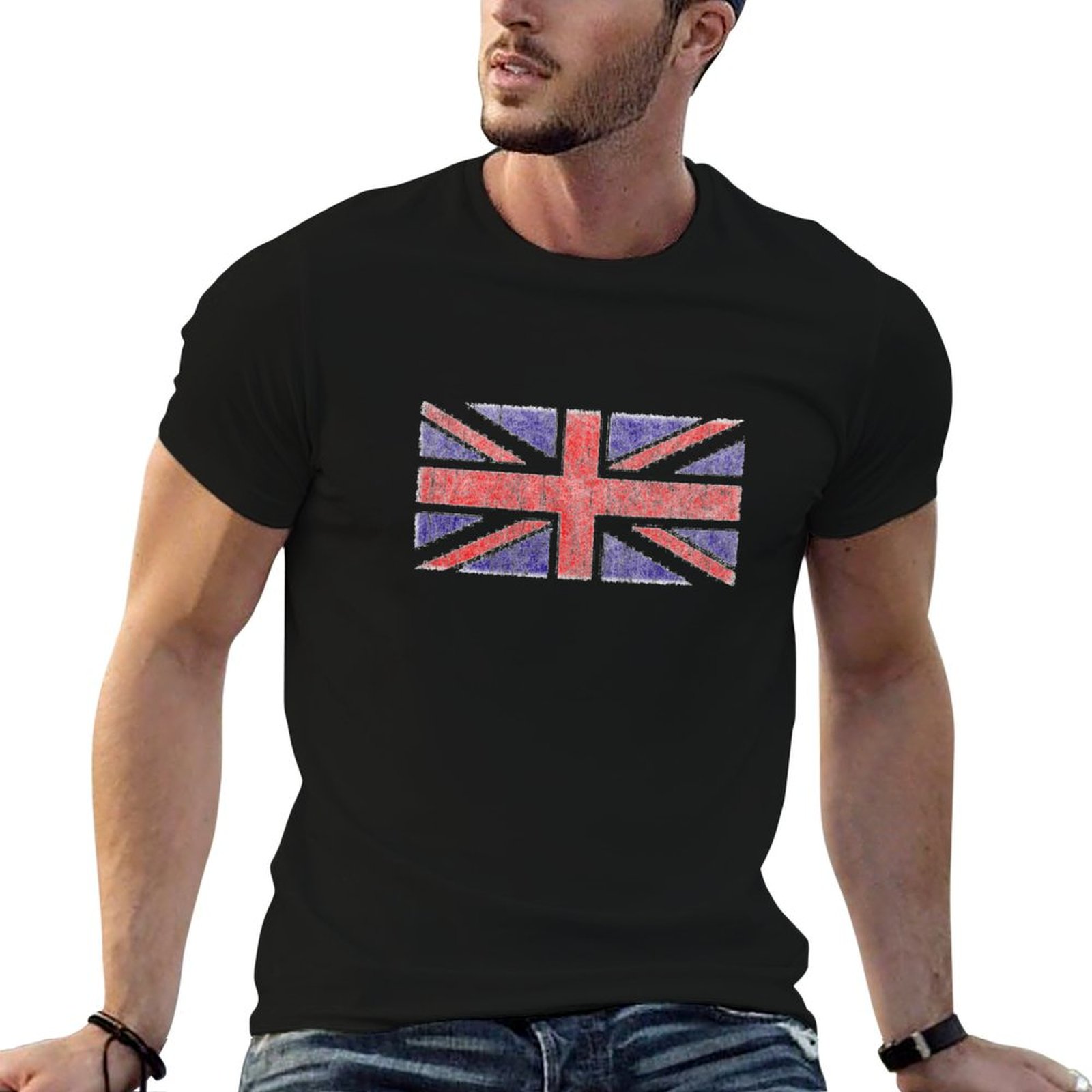 Union Lighting & Decor Affiliate Program Collabs - Vintage İngiltere Union Jack Bayraklı Tişört