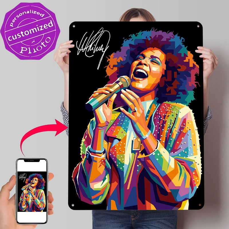 Lighting Decor Houston - Whitney Houston Singing Pop Art Lightly