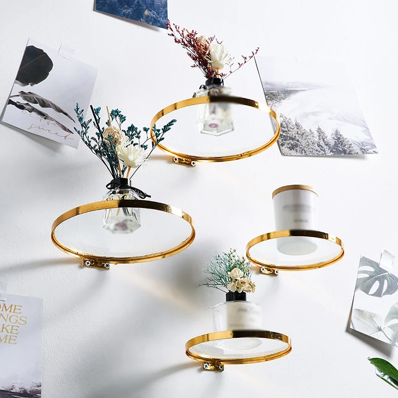 Lighting Metal Wall Decor - Yuvarlak Duvar Asılı Demir ve Cam