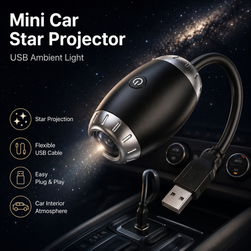 Star Projector Night - USB Araba Yıldız Projektör Işığı Yıldızlı