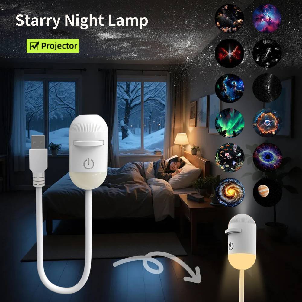 Star Projector Night - Mini Galaxy Yıldız Projektörü Gece Lambası
