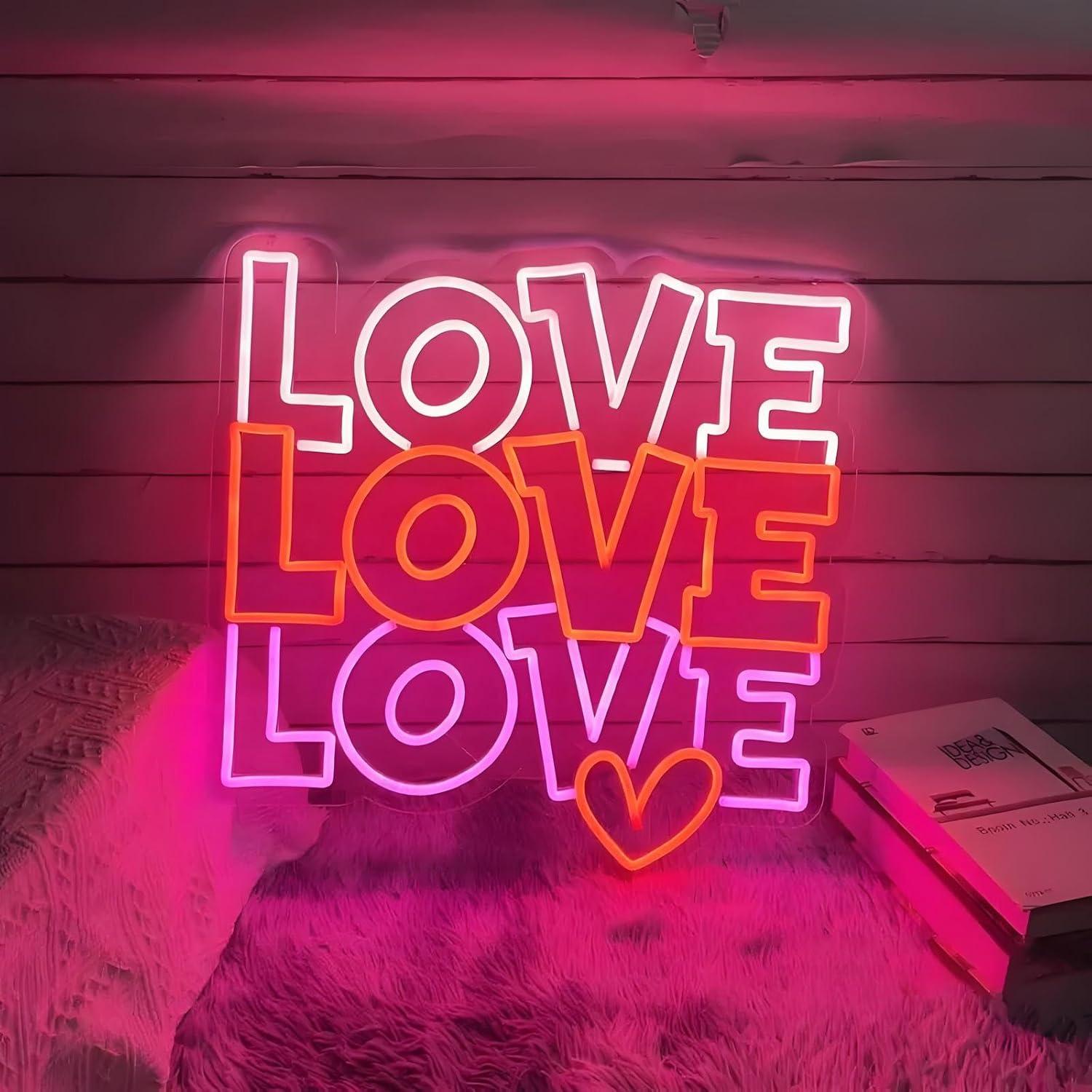 Lighting Decoration Wedding - Aşk Neon Tabela USB Kısılabilir LED