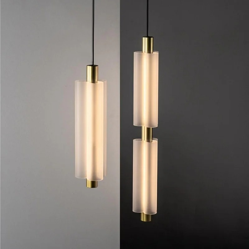 Lighting Metal Wall Decor - Modern Uzun Akrilik Kolye Işıkları Yatak