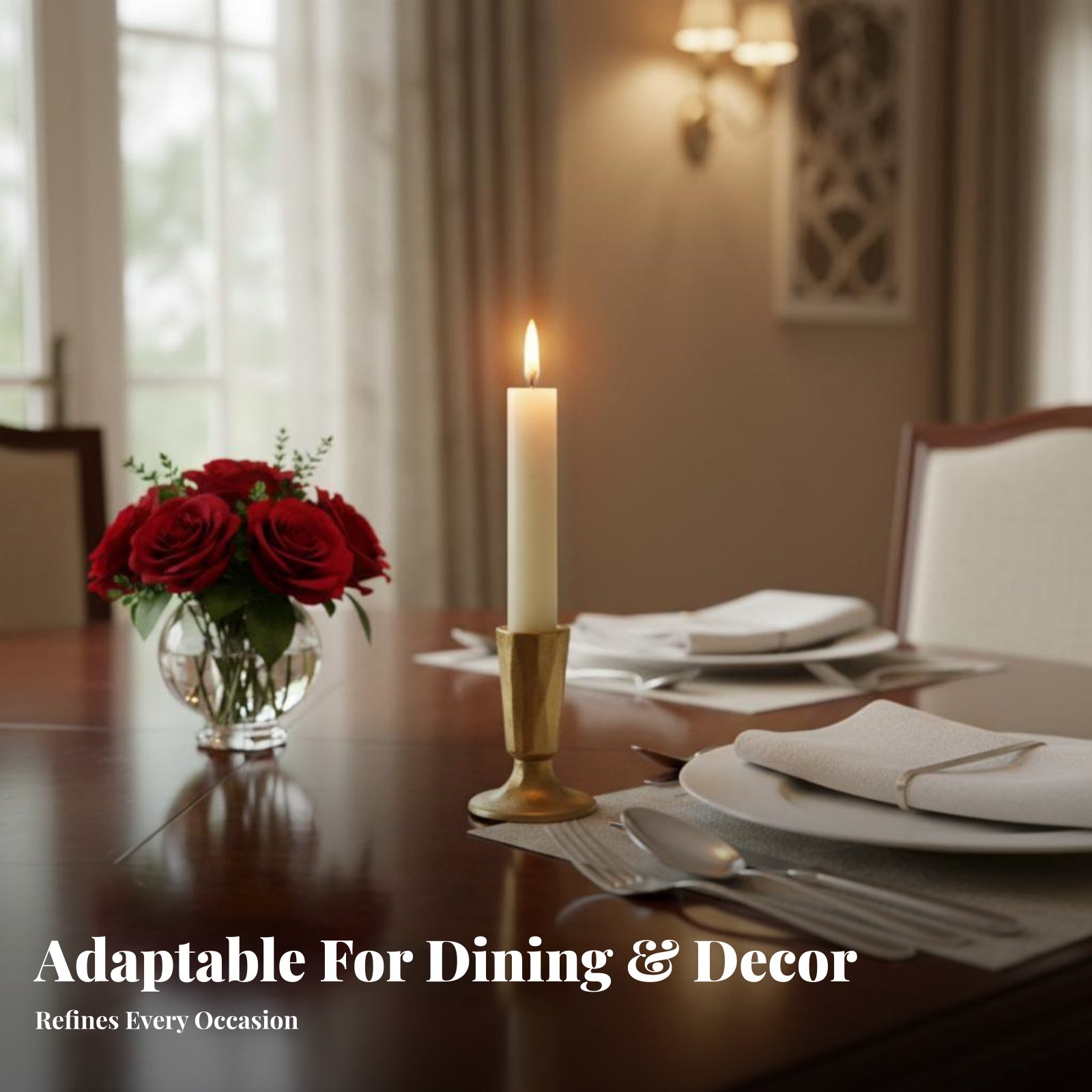 Lighting Design Decor - Altın Döküm Demir Mumluk, Retro Klasik