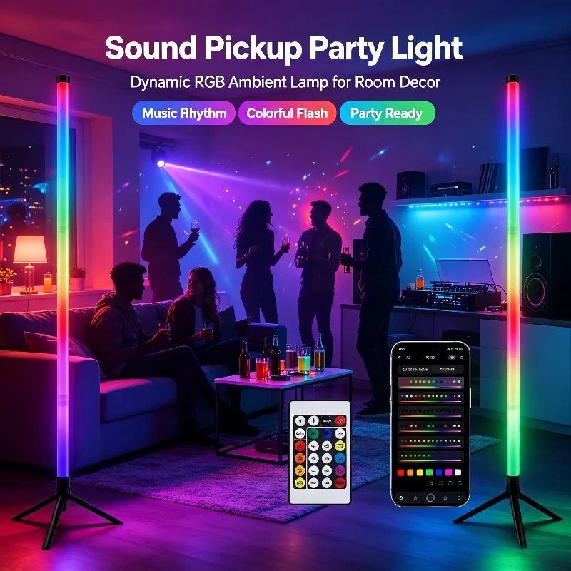 Lighting Design Decor - 2 Adet 120CM RGB Yer Lambası,