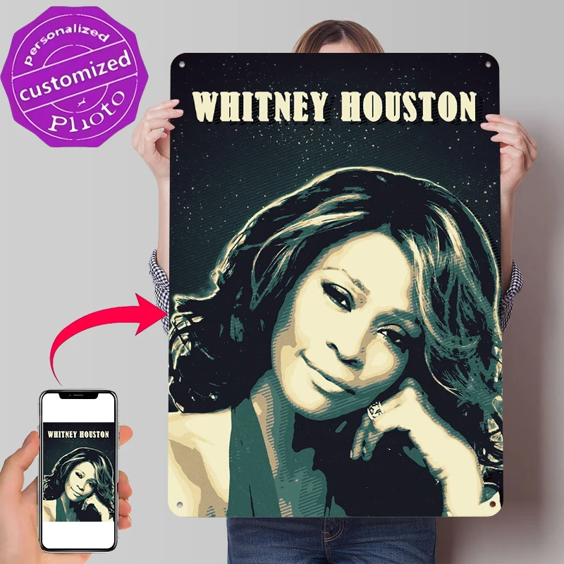 Lighting Decor Houston - Whitney Houston Hafif 3D Metal Poster